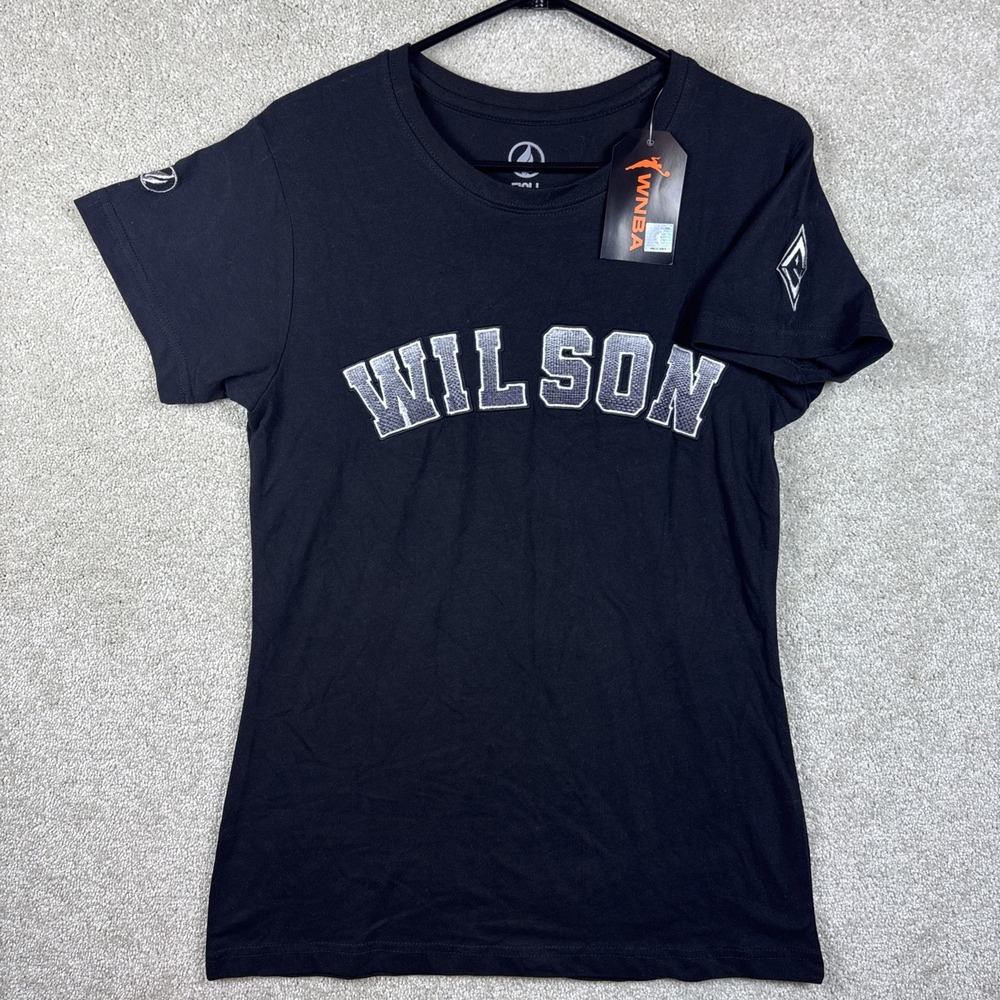FISLL WNBA A'ja Wilson T-Shirt Womens Small Black Embroidered 22 Graphic Tee‎